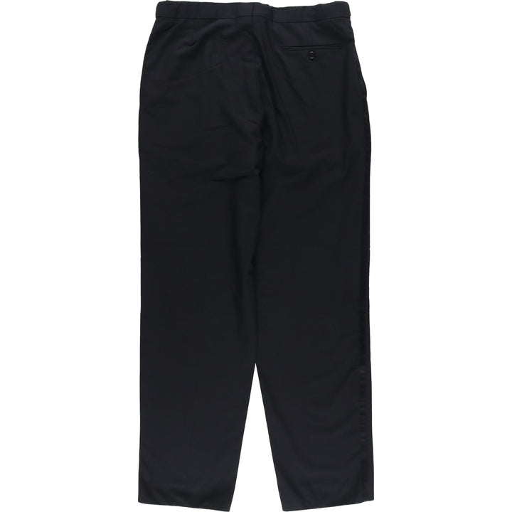 Balmain One-Tuck Wool Pants, Men's Slacks, Size W35 wool black type Vintage Second Hand