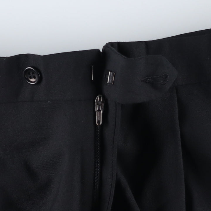 Balmain One-Tuck Wool Pants, Men's Slacks, Size W35 wool black type Vintage Second Hand