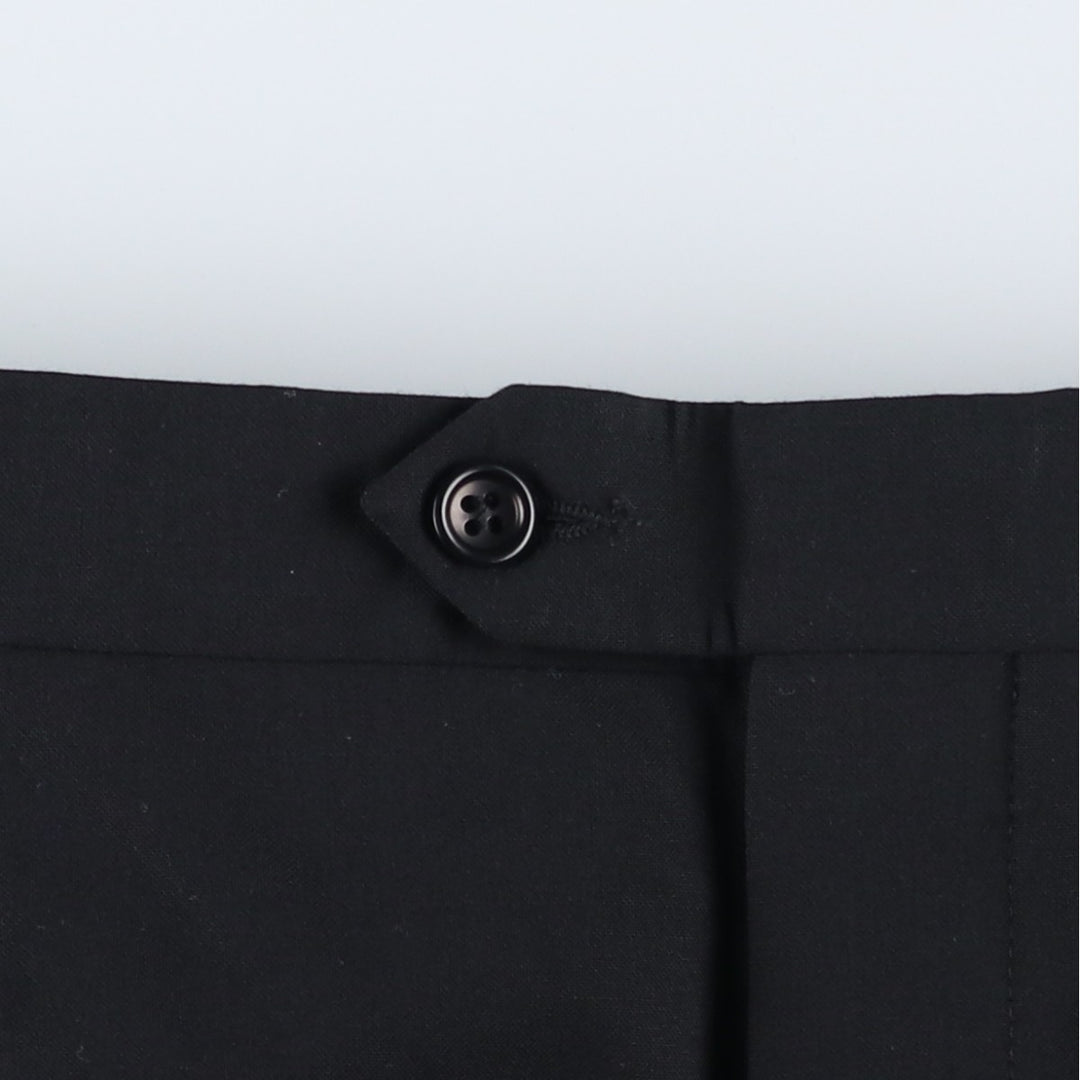 Balmain One-Tuck Wool Pants, Men's Slacks, Size W35 wool black type Vintage Second Hand