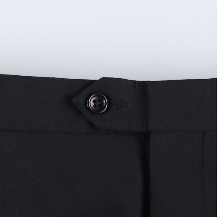 Balmain One-Tuck Wool Pants, Men's Slacks, Size W35 wool black type Vintage Second Hand