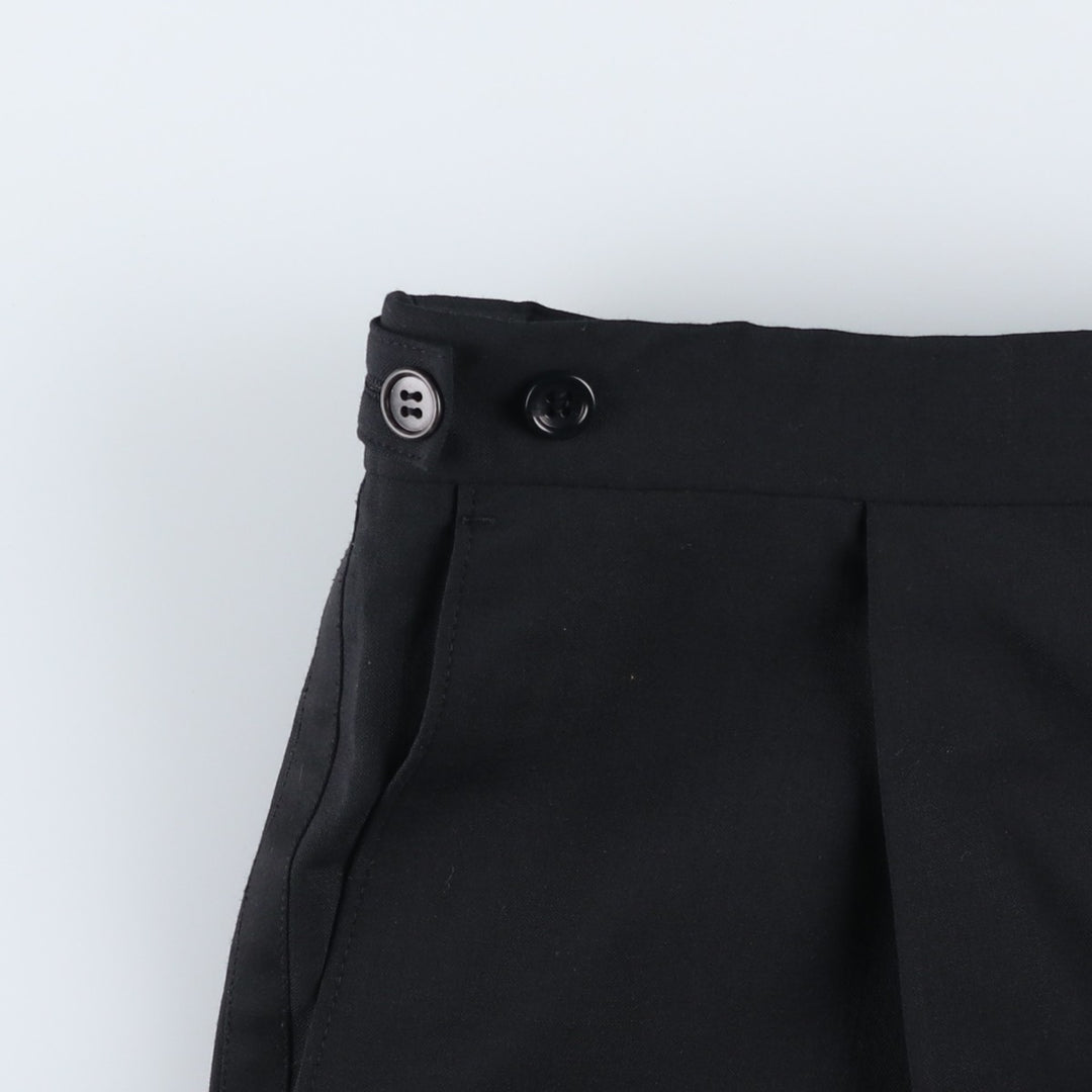 Balmain One-Tuck Wool Pants, Men's Slacks, Size W35 wool black type Vintage Second Hand