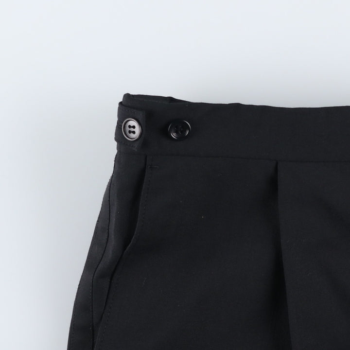 Balmain One-Tuck Wool Pants, Men's Slacks, Size W35 wool black type Vintage Second Hand