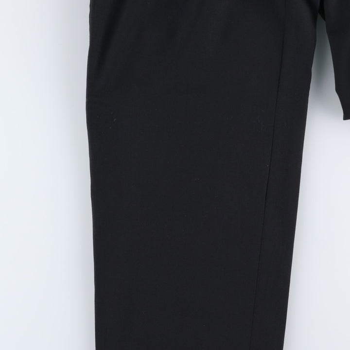 Balmain One-Tuck Wool Pants, Men's Slacks, Size W35 wool black type Vintage Second Hand