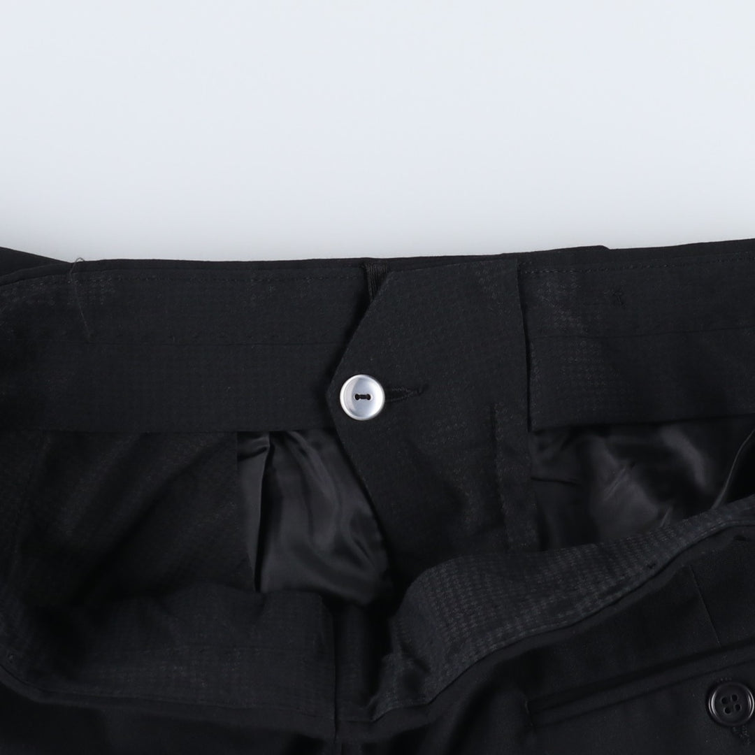 Balmain One-Tuck Wool Pants, Men's Slacks, Size W35 wool black type Vintage Second Hand