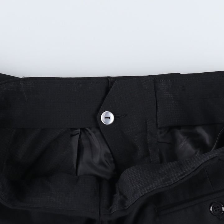 Balmain One-Tuck Wool Pants, Men's Slacks, Size W35 wool black type Vintage Second Hand