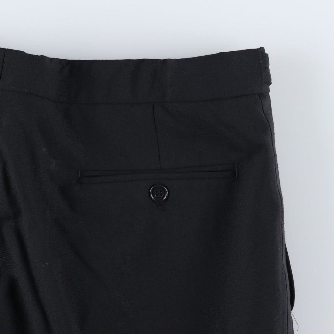 Balmain One-Tuck Wool Pants, Men's Slacks, Size W35 wool black type Vintage Second Hand