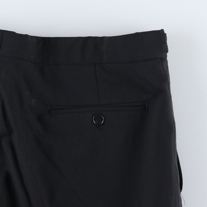 Balmain One-Tuck Wool Pants, Men's Slacks, Size W35 wool black type Vintage Second Hand
