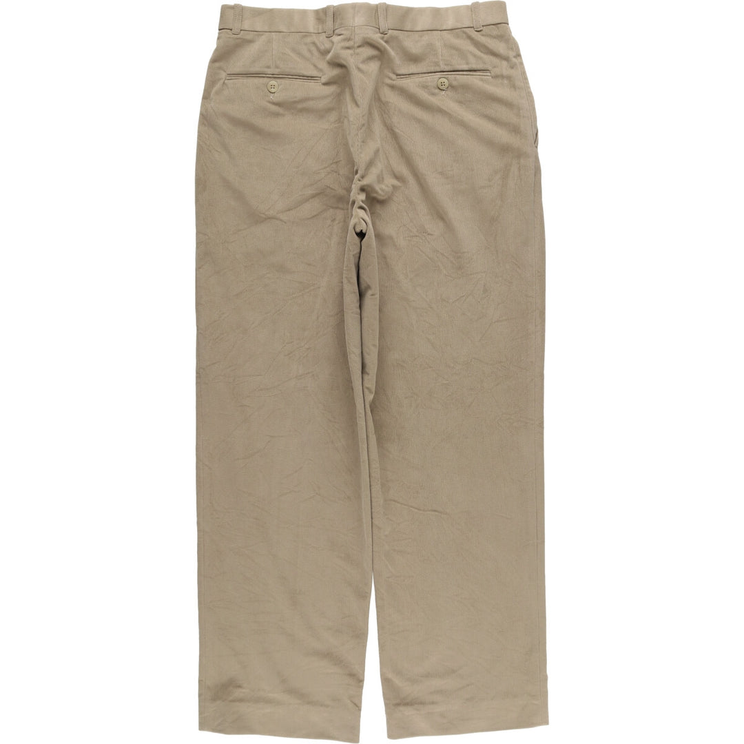 RIVIERA SPORT Two-pleat Corduroy Pants, Made in Canada, Men's, Size W34 polyester Beige type Vintage Second Hand
