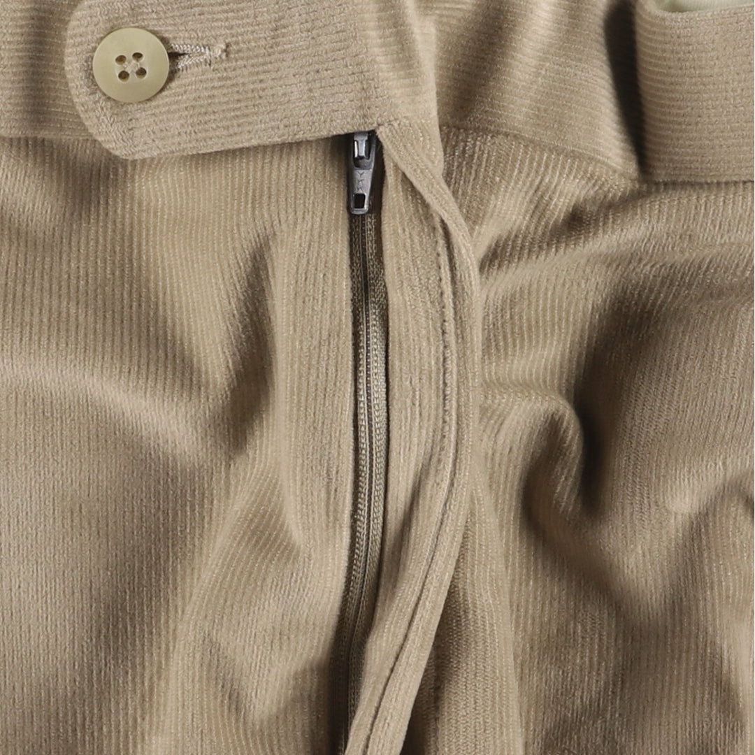 RIVIERA SPORT Two-pleat Corduroy Pants, Made in Canada, Men's, Size W34 polyester Beige type Vintage Second Hand