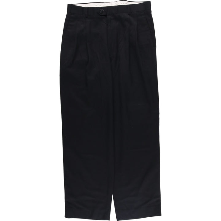 DAVID TAYLOR Two-pleat Slacks Pants Men's Size W34 polyester black type Vintage Second Hand