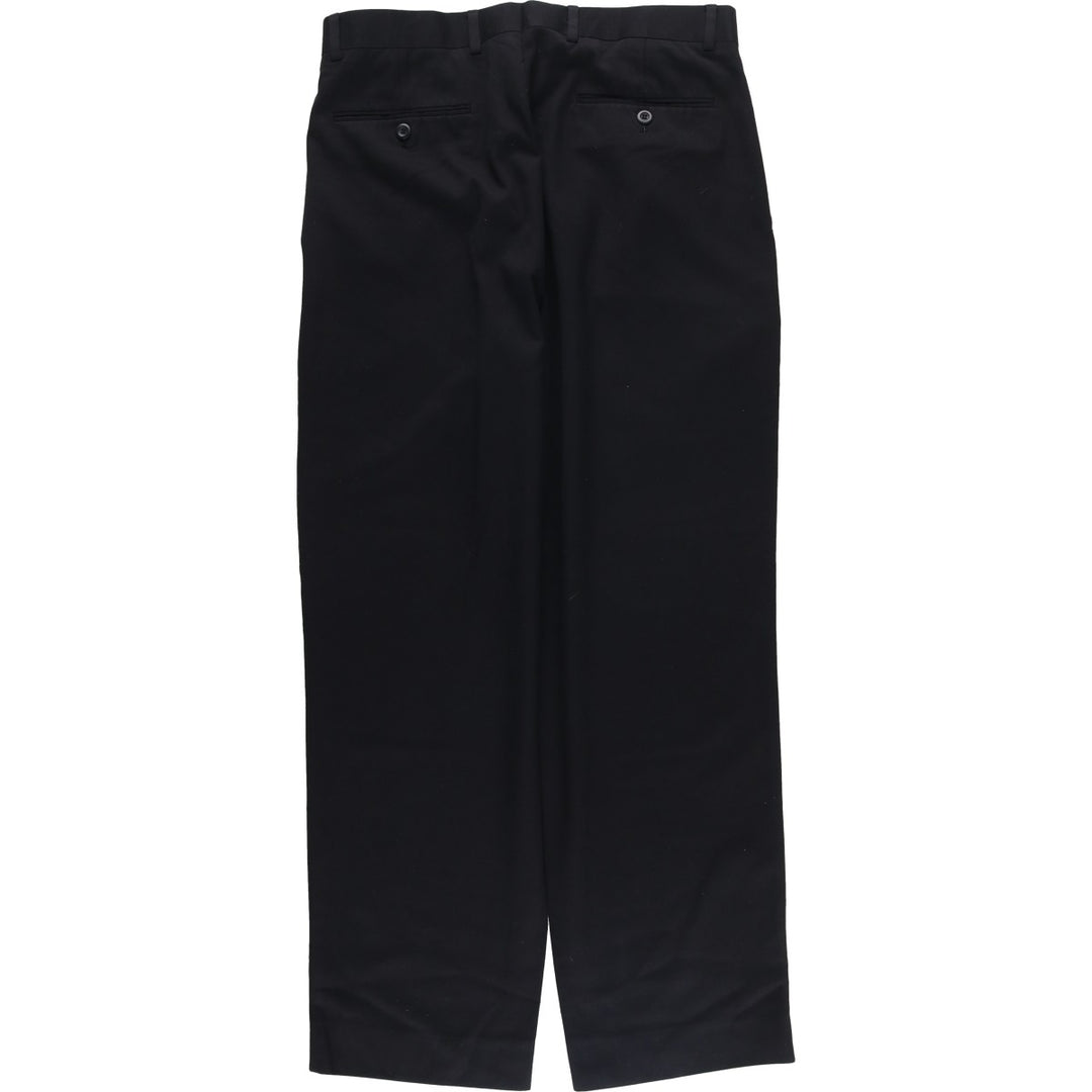 DAVID TAYLOR Two-pleat Slacks Pants Men's Size W34 polyester black type Vintage Second Hand