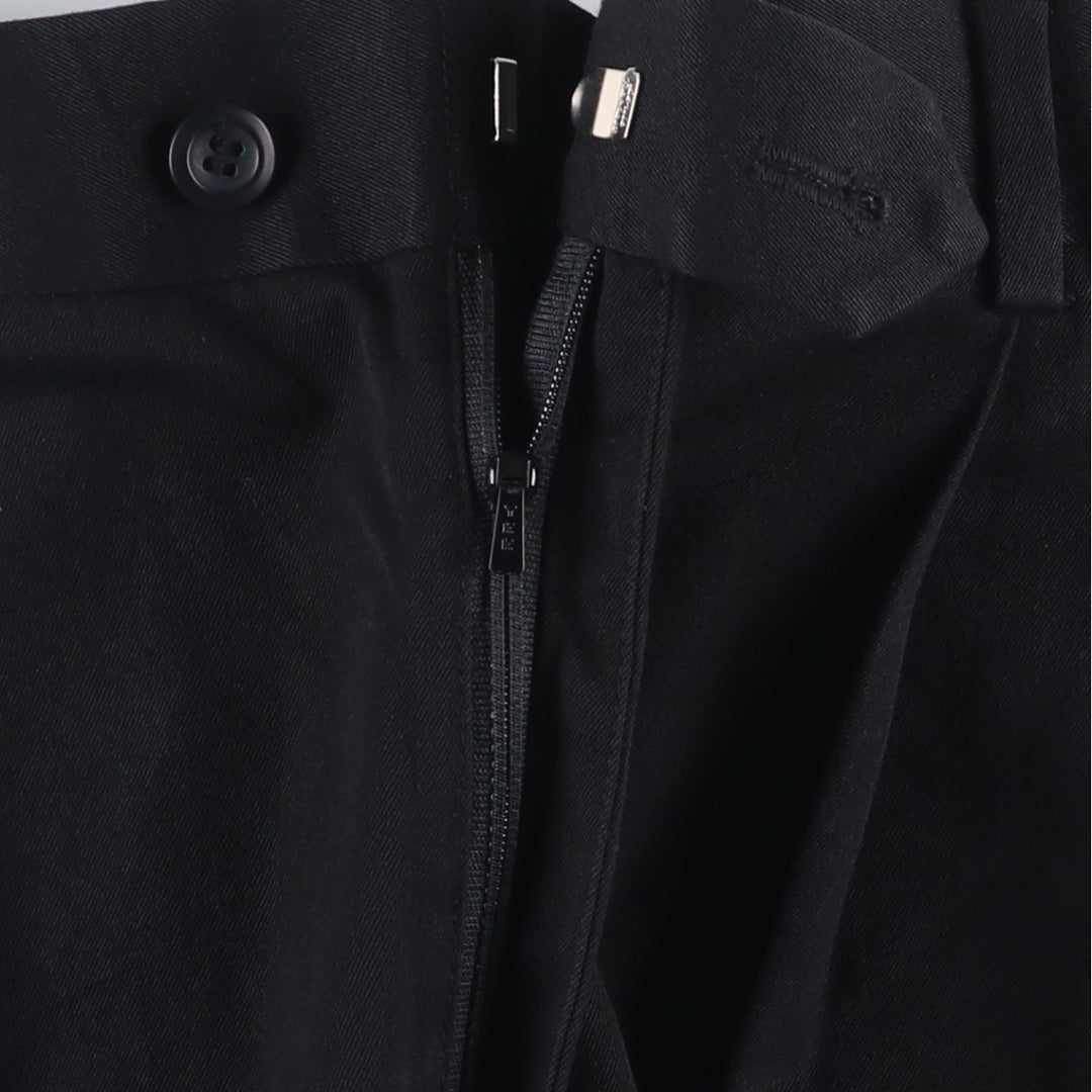 DAVID TAYLOR Two-pleat Slacks Pants Men's Size W34 polyester black type Vintage Second Hand