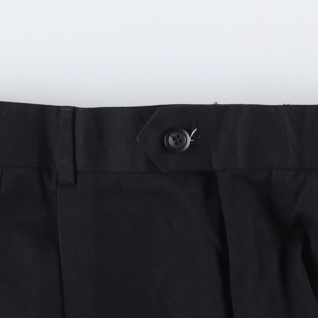 DAVID TAYLOR Two-pleat Slacks Pants Men's Size W34 polyester black type Vintage Second Hand