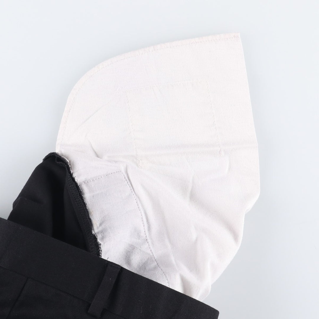 DAVID TAYLOR Two-pleat Slacks Pants Men's Size W34 polyester black type Vintage Second Hand