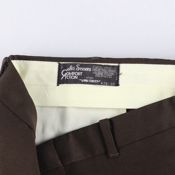 1970s~ Vintage COMFORT ACTION Slacks, Made in USA, Men's, Size 36 unclear brown type Vintage Second Hand