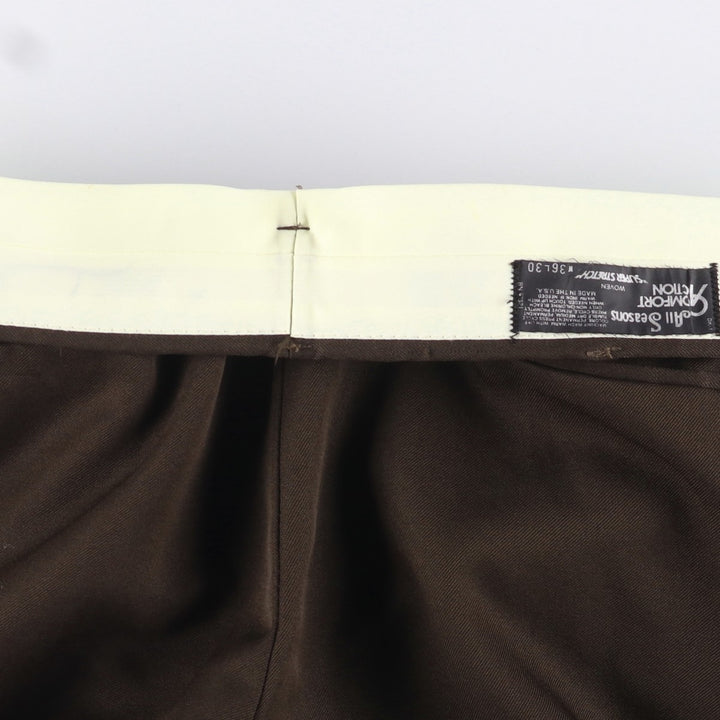 1970s~ Vintage COMFORT ACTION Slacks, Made in USA, Men's, Size 36 unclear brown type Vintage Second Hand