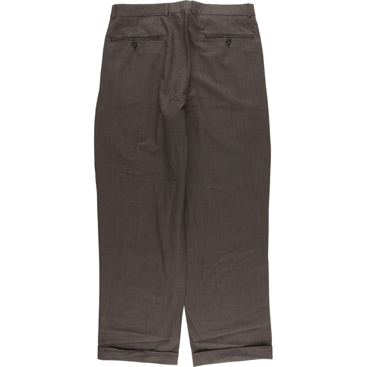 Brooks Brothers 346 Houndstooth Pattern Two-Pleated Wool Pants, Men's Size W32 wool brown type Vintage Second Hand