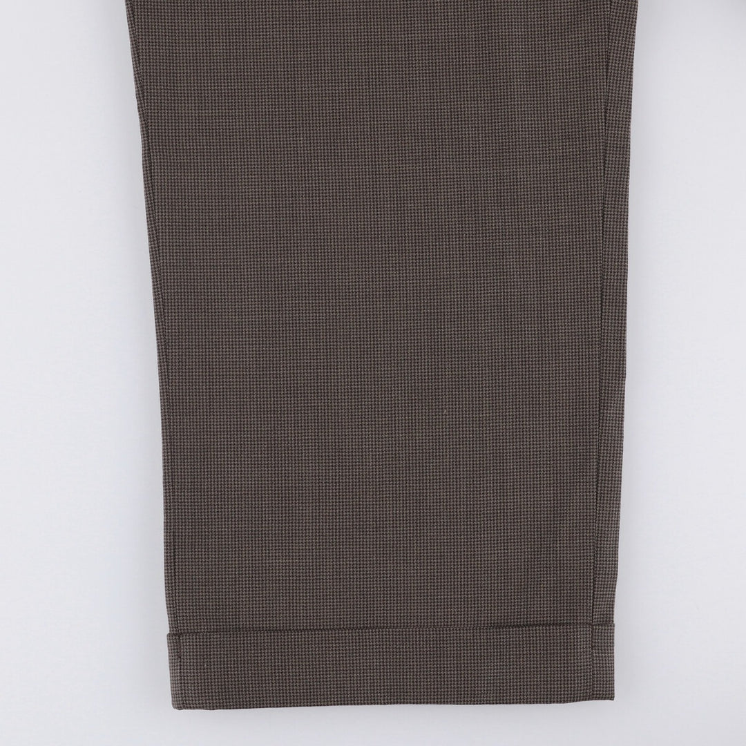Brooks Brothers 346 Houndstooth Pattern Two-Pleated Wool Pants, Men's Size W32 wool brown type Vintage Second Hand