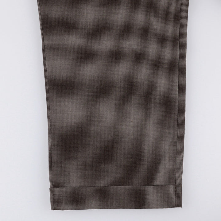 Brooks Brothers 346 Houndstooth Pattern Two-Pleated Wool Pants, Men's Size W32 wool brown type Vintage Second Hand