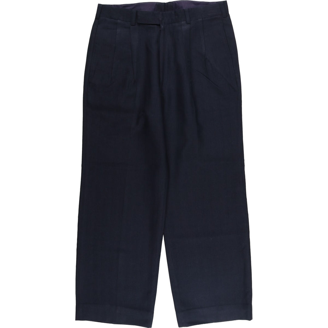 APPOLO Two-pleat Slacks, Men's, Size W32 unclear navy blue type Vintage Second Hand