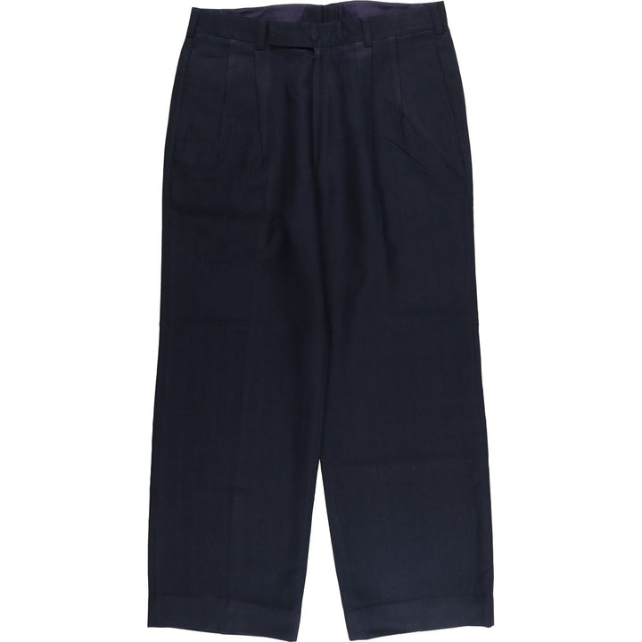 APPOLO Two-pleat Slacks, Men's, Size W32 unclear navy blue type Vintage Second Hand