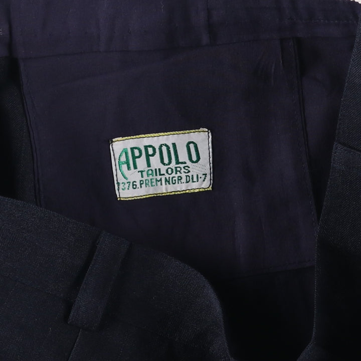 APPOLO Two-pleat Slacks, Men's, Size W32 unclear navy blue type Vintage Second Hand