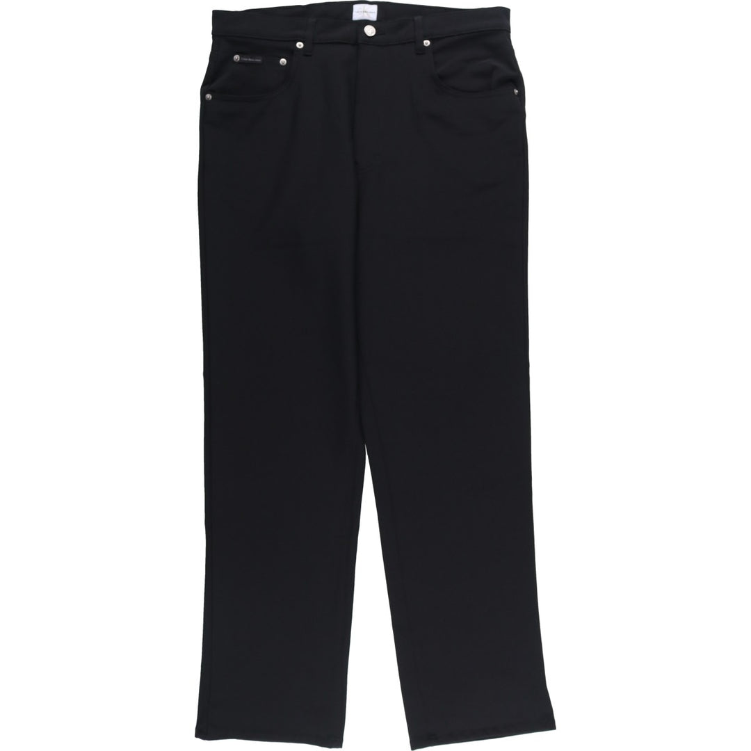 Calvin Klein Jeans slacks from the 2000s, men's size W37 polyester black type Vintage Second Hand