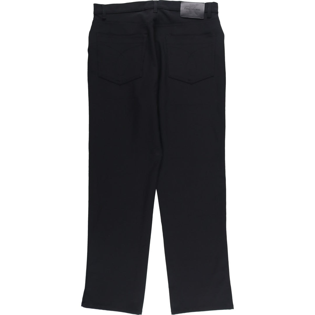 Calvin Klein Jeans slacks from the 2000s, men's size W37 polyester black type Vintage Second Hand