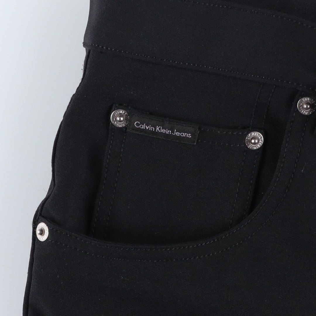 Calvin Klein Jeans slacks from the 2000s, men's size W37 polyester black type Vintage Second Hand