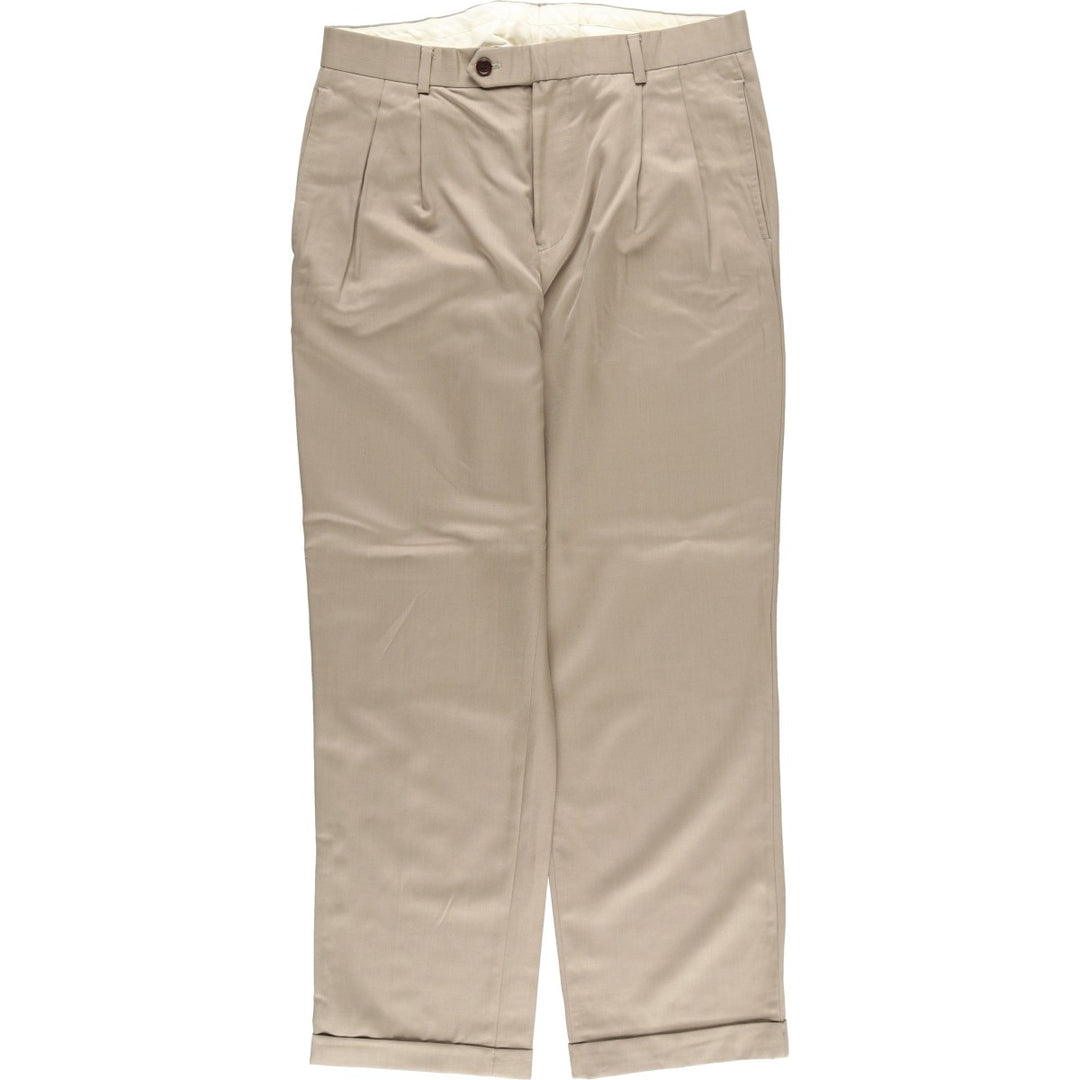 Brooks Brothers MADISON FIT Two-pleat Wool Pants, Men's Size 34 wool Beige type Vintage Second Hand