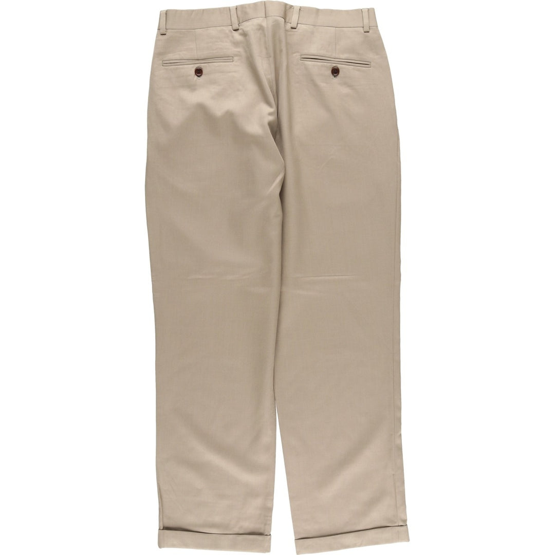 Brooks Brothers MADISON FIT Two-pleat Wool Pants, Men's Size 34 wool Beige type Vintage Second Hand
