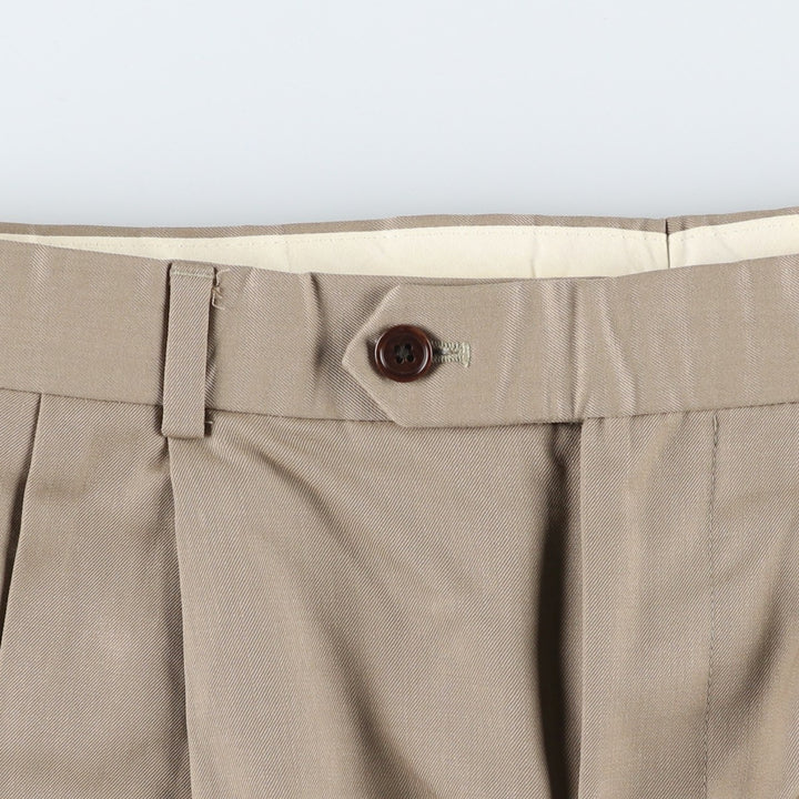 Brooks Brothers MADISON FIT Two-pleat Wool Pants, Men's Size 34 wool Beige type Vintage Second Hand
