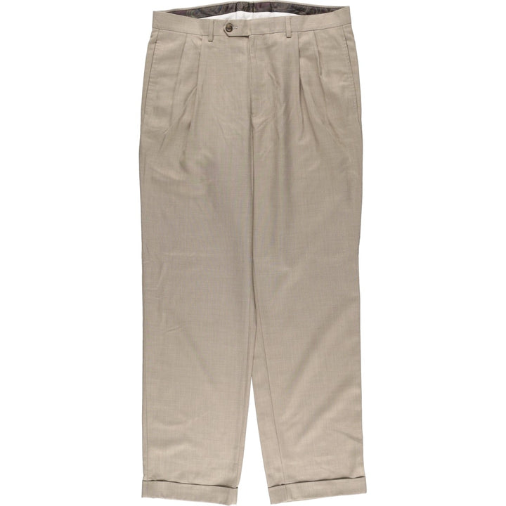 Ralph Lauren POLO RALPH LAUREN two-pleat slacks, men's size W35 polyester Beige type Vintage Second Hand