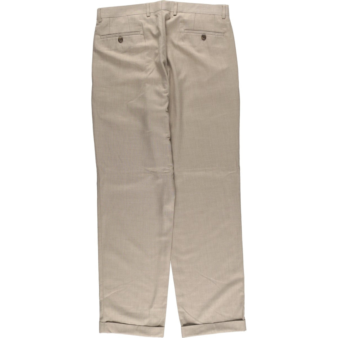Ralph Lauren POLO RALPH LAUREN two-pleat slacks, men's size W35 polyester Beige type Vintage Second Hand