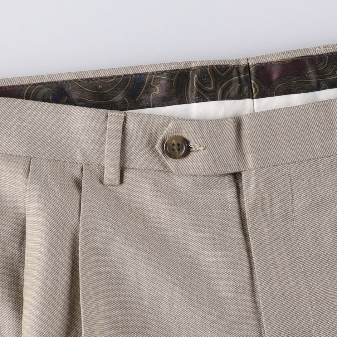Ralph Lauren POLO RALPH LAUREN two-pleat slacks, men's size W35 polyester Beige type Vintage Second Hand