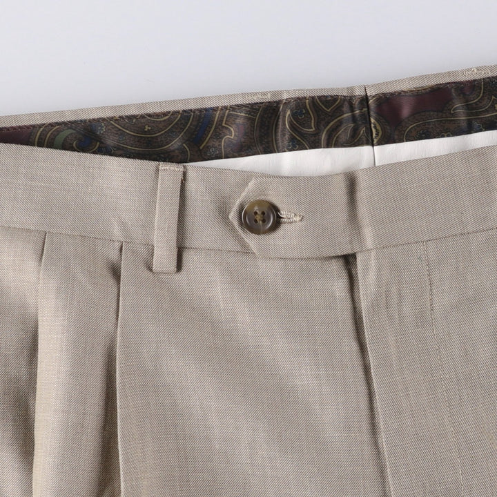 Ralph Lauren POLO RALPH LAUREN two-pleat slacks, men's size W35 polyester Beige type Vintage Second Hand