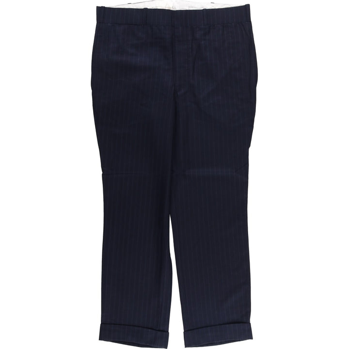 DAVIES and SON Striped Pattern Slacks, Made in the UK, Men's Size W36 unclear navy blue type Vintage Second Hand
