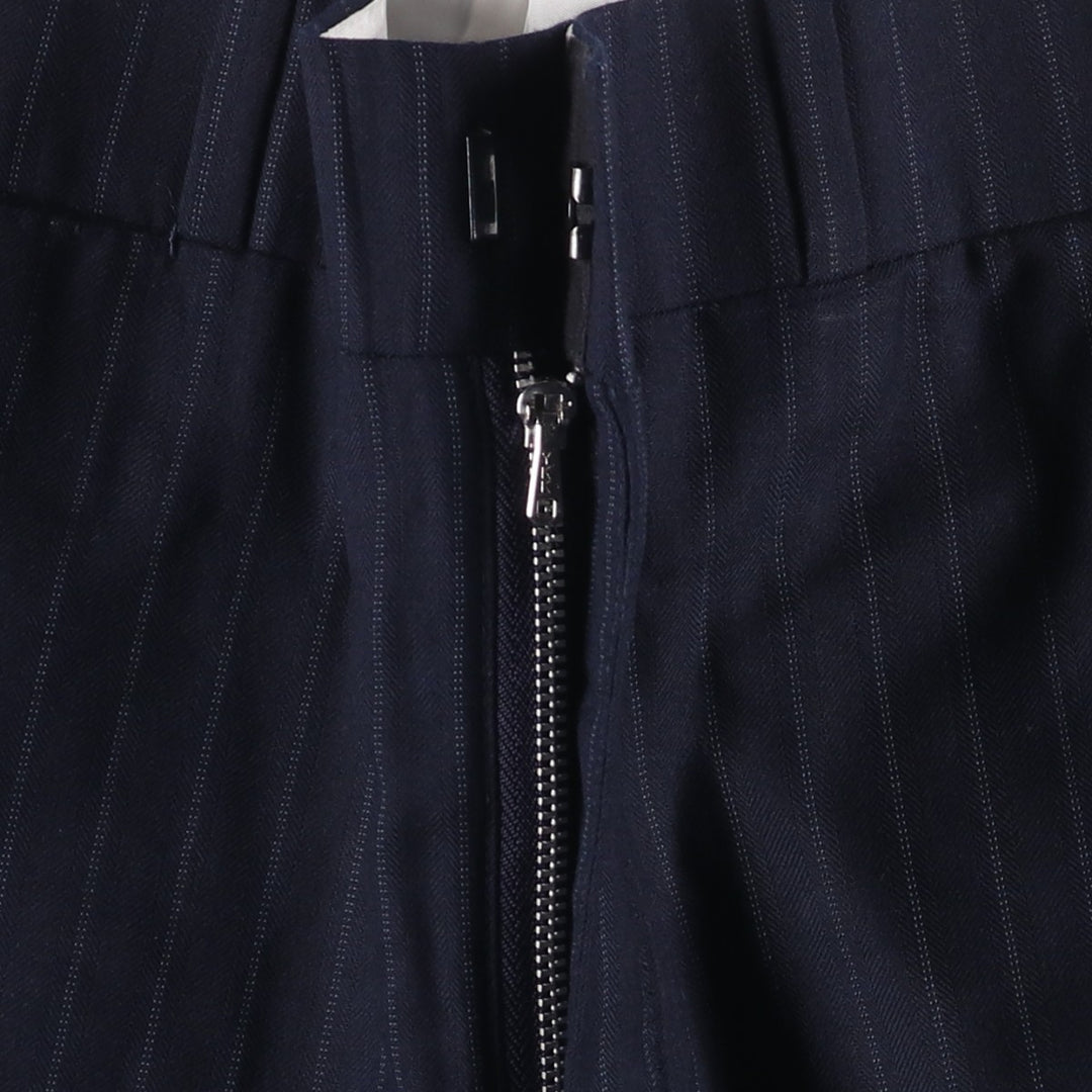 DAVIES and SON Striped Pattern Slacks, Made in the UK, Men's Size W36 unclear navy blue type Vintage Second Hand