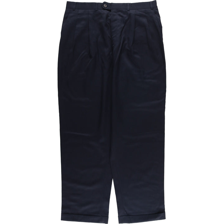 Ralph Lauren RALPH Ralph two-pleat wool pants slacks, made in Canada, men's size W35 wool navy blue type Vintage Second Hand