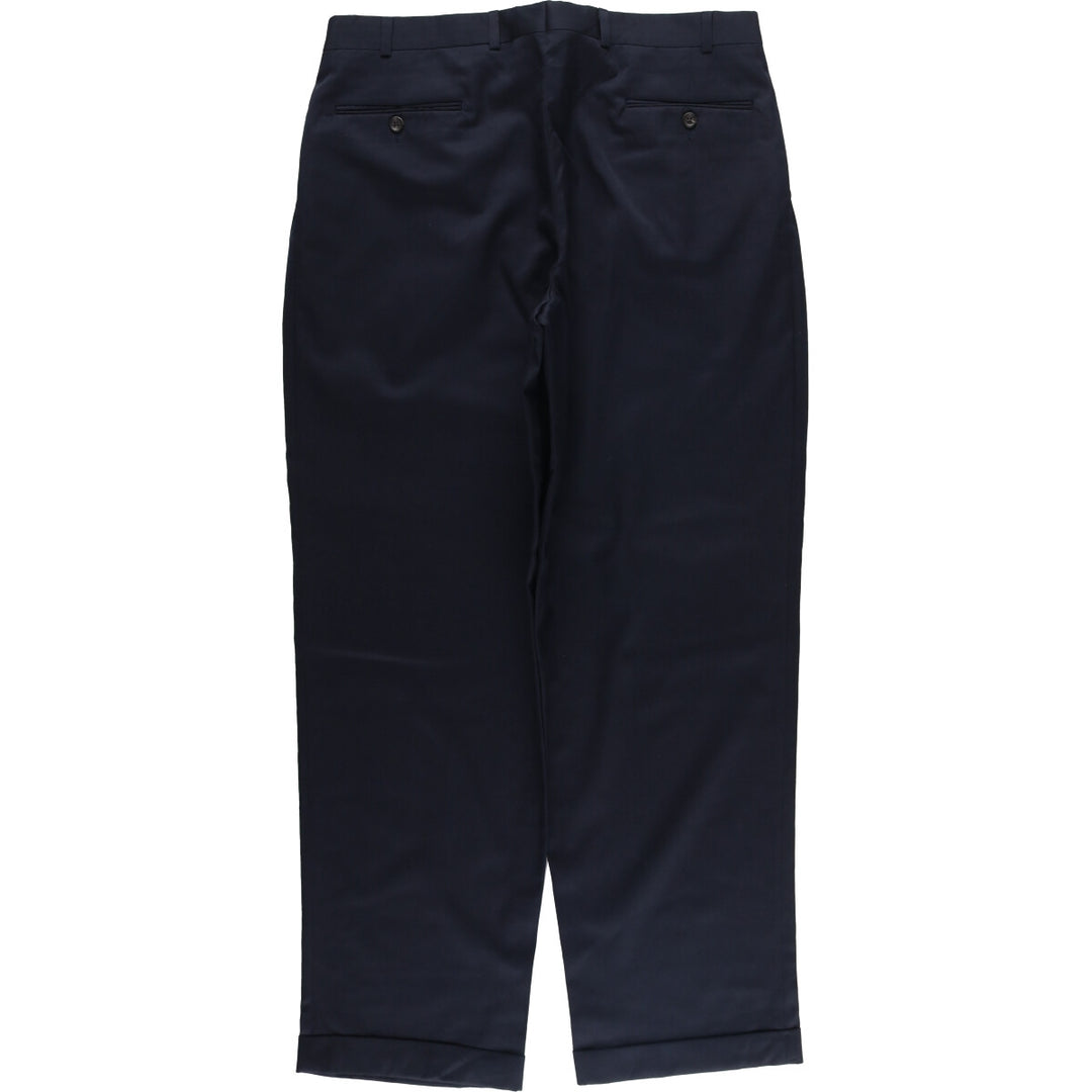 Ralph Lauren RALPH Ralph two-pleat wool pants slacks, made in Canada, men's size W35 wool navy blue type Vintage Second Hand