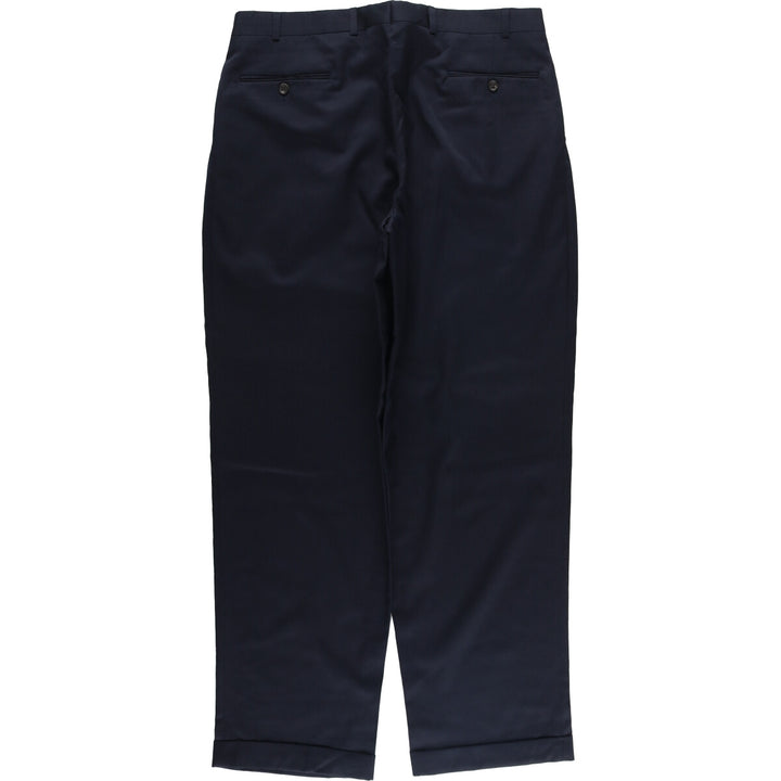 Ralph Lauren RALPH Ralph two-pleat wool pants slacks, made in Canada, men's size W35 wool navy blue type Vintage Second Hand