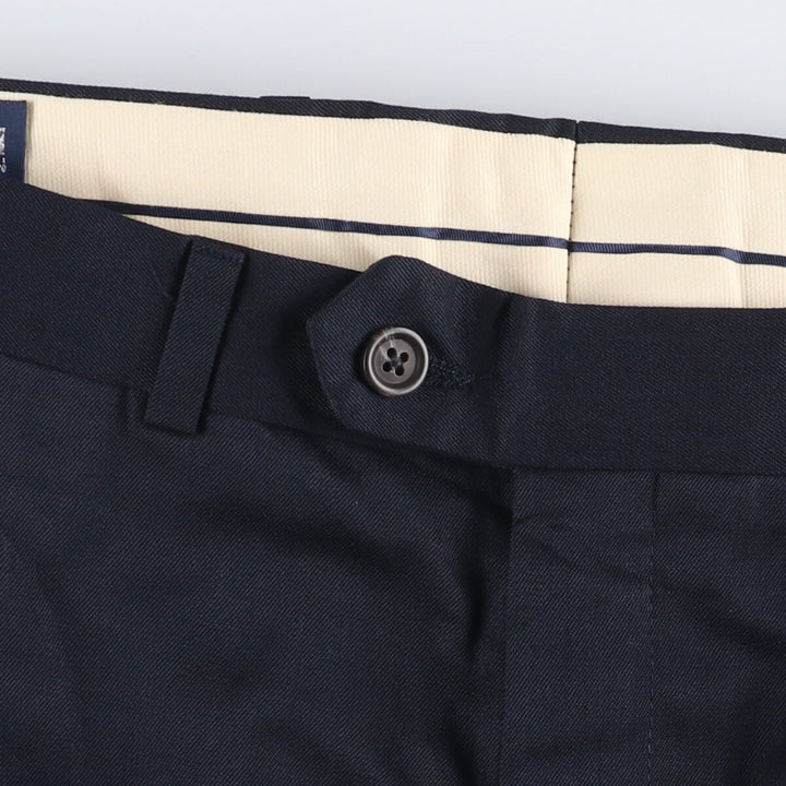 Ralph Lauren RALPH Ralph two-pleat wool pants slacks, made in Canada, men's size W35 wool navy blue type Vintage Second Hand