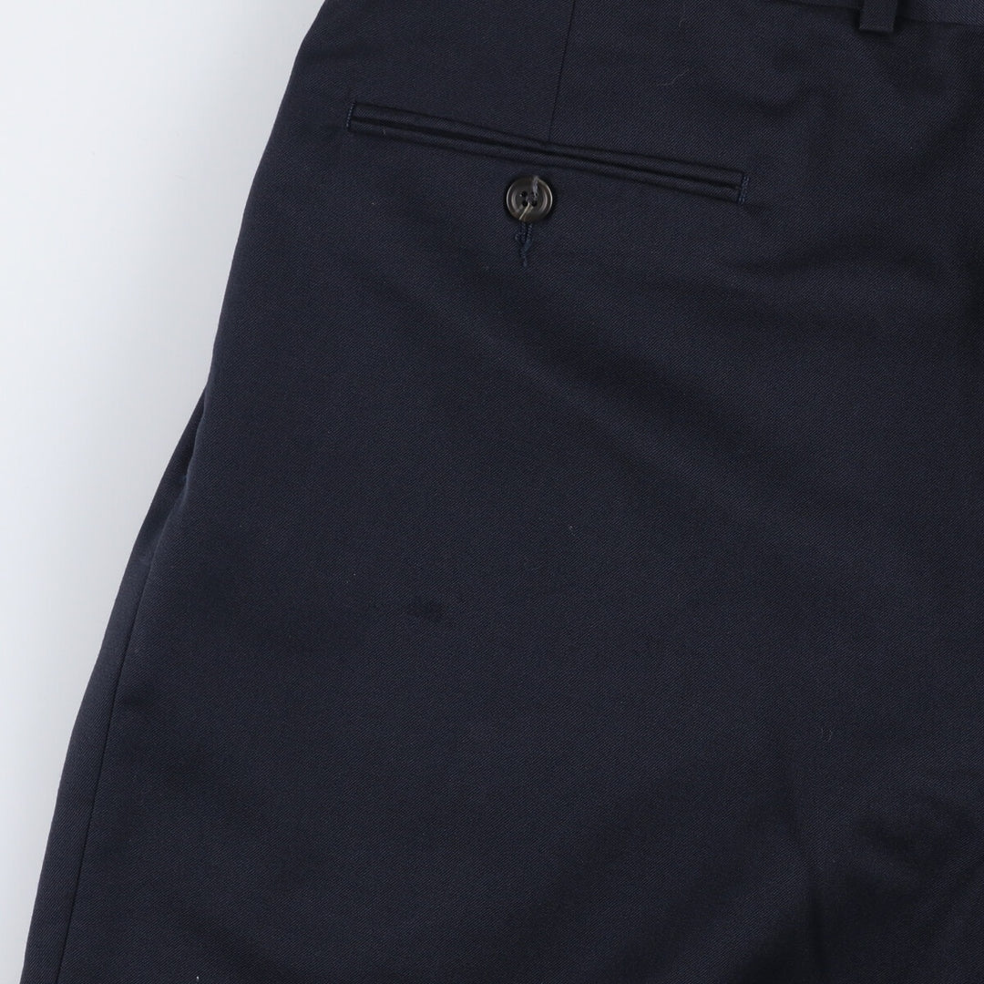 Ralph Lauren RALPH Ralph two-pleat wool pants slacks, made in Canada, men's size W35 wool navy blue type Vintage Second Hand