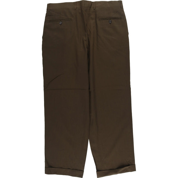 Linea Naturale Two-pleat Wool Pants and Slacks, Made in Italy, Men's Size W36 wool brown type Vintage Second Hand