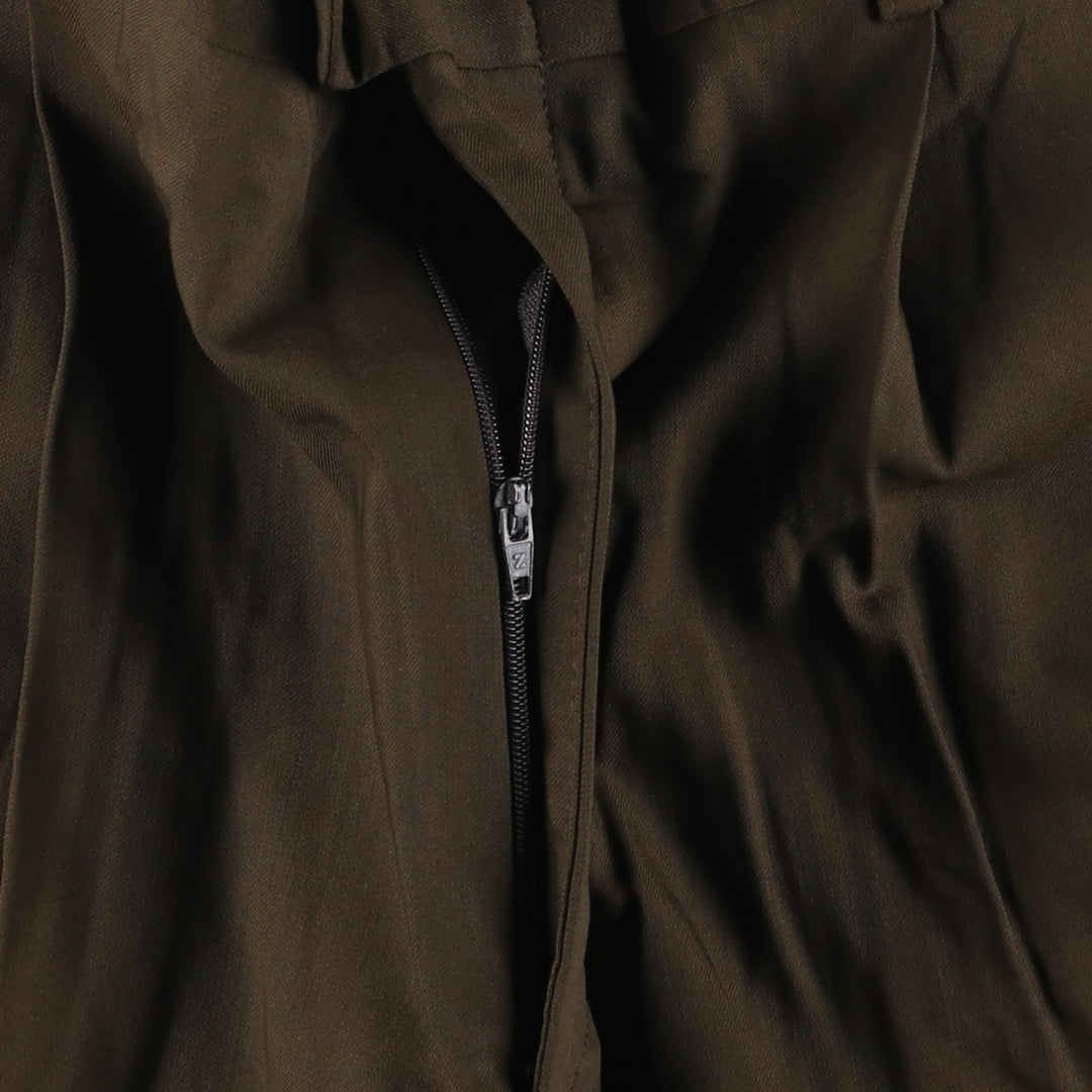 Linea Naturale Two-pleat Wool Pants and Slacks, Made in Italy, Men's Size W36 wool brown type Vintage Second Hand