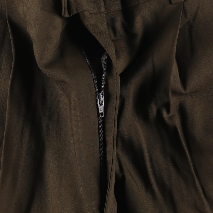 Linea Naturale Two-pleat Wool Pants and Slacks, Made in Italy, Men's Size W36 wool brown type Vintage Second Hand