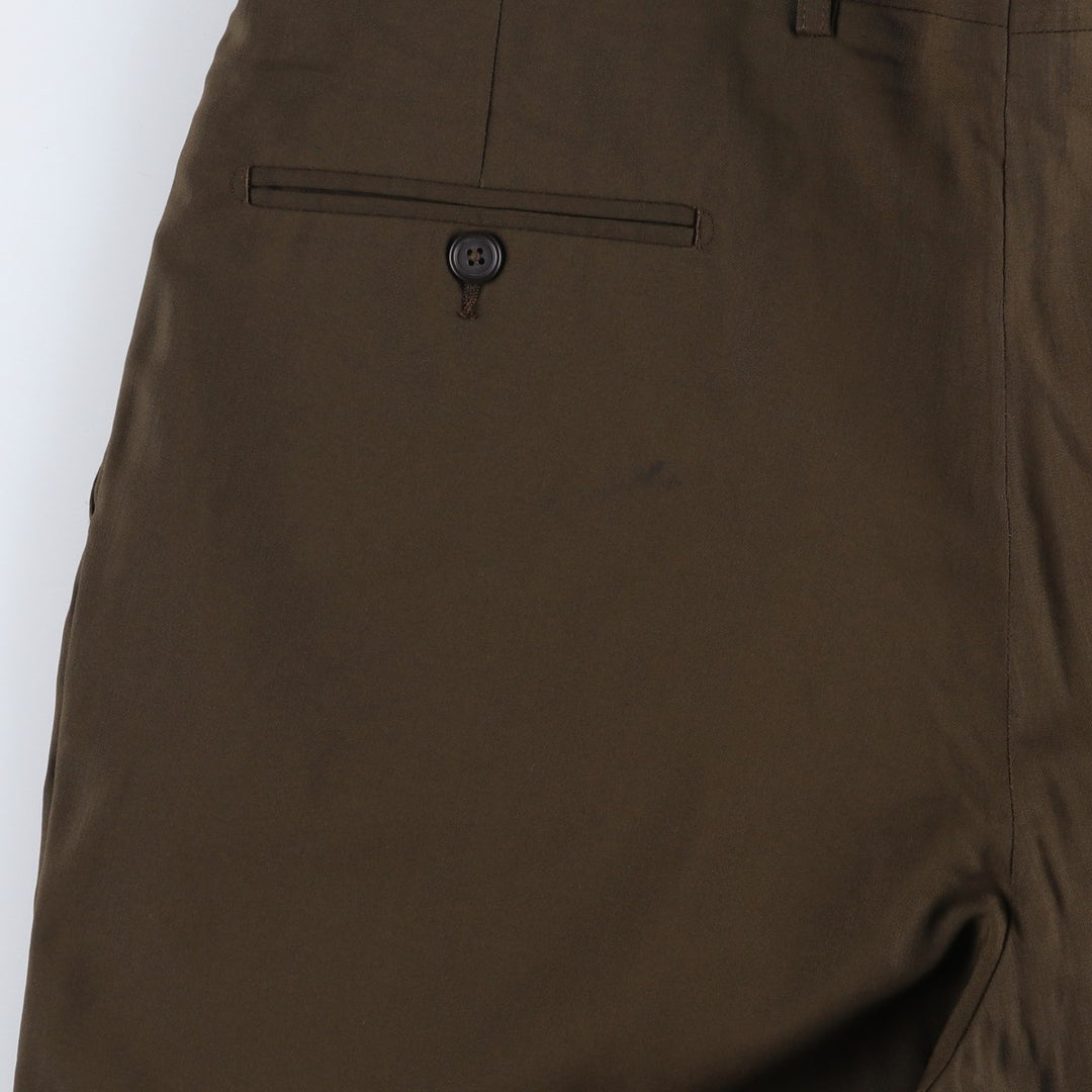 Linea Naturale Two-pleat Wool Pants and Slacks, Made in Italy, Men's Size W36 wool brown type Vintage Second Hand