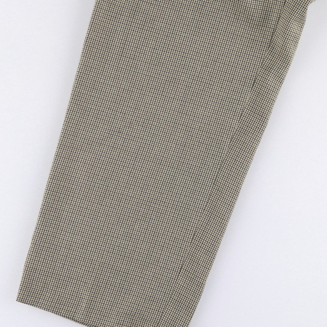 Houndstooth pattern three-pleat slacks for men, size W31 unclear Beige type Vintage Second Hand
