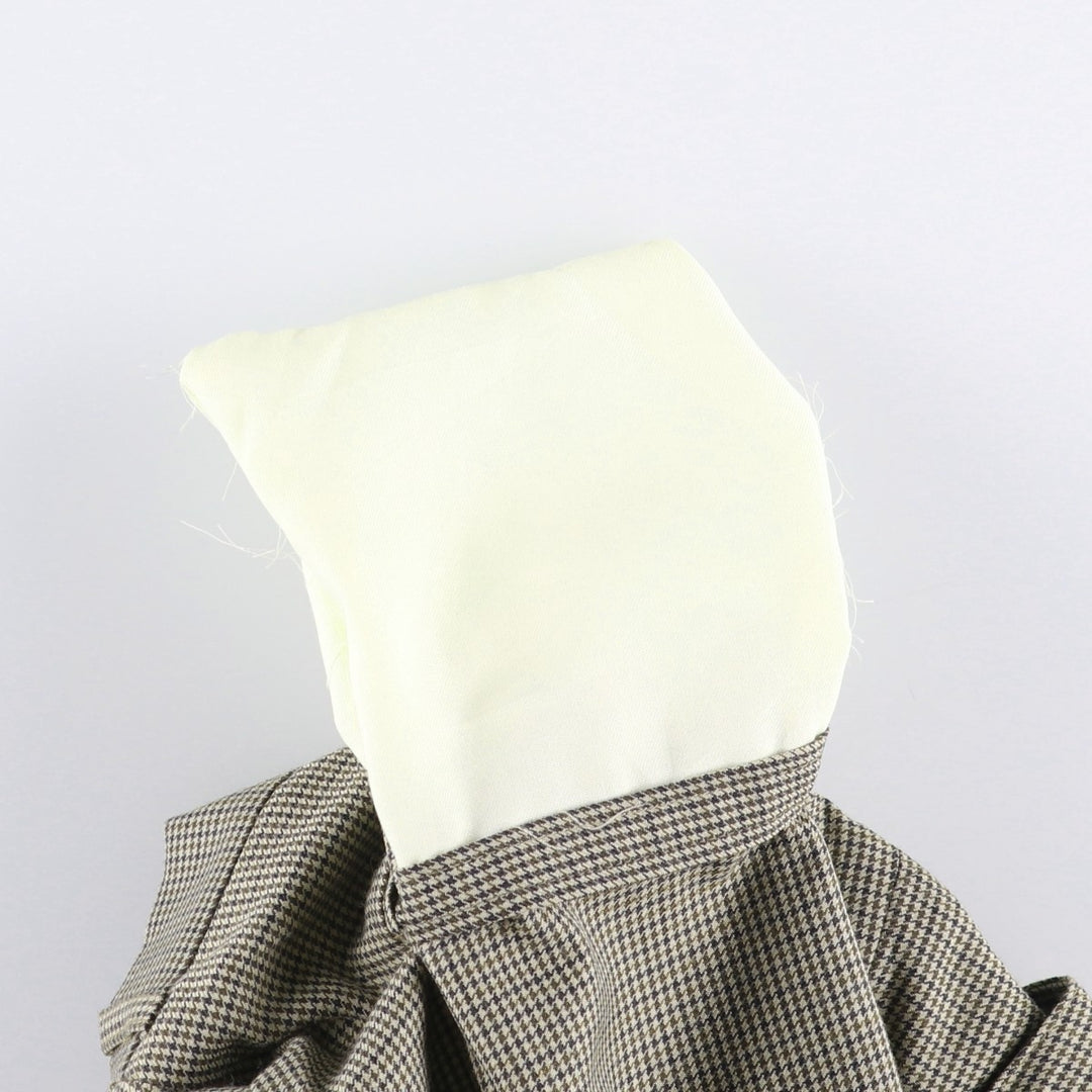 Houndstooth pattern three-pleat slacks for men, size W31 unclear Beige type Vintage Second Hand