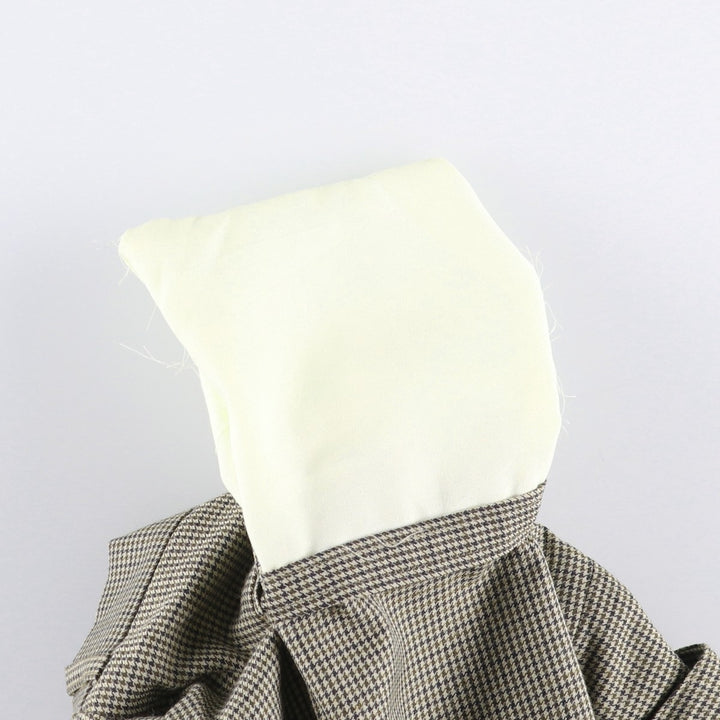 Houndstooth pattern three-pleat slacks for men, size W31 unclear Beige type Vintage Second Hand